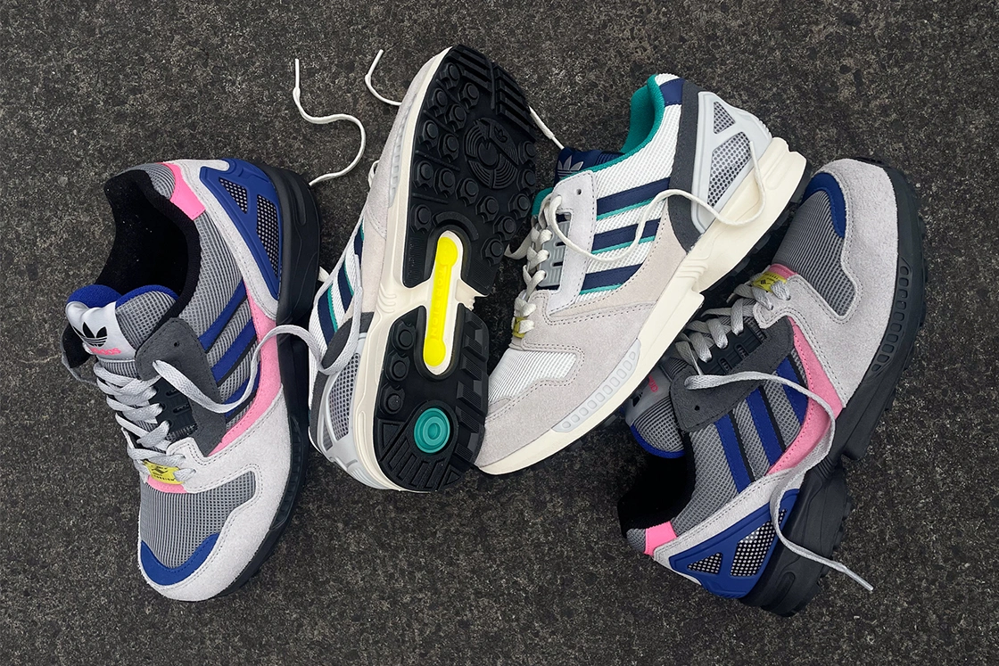 adidas gazelle silver green womens adidas Originals ZX 8000 Golf Shoes - White/Lucid Ray Blue/Black - JQ6807 main image 0
