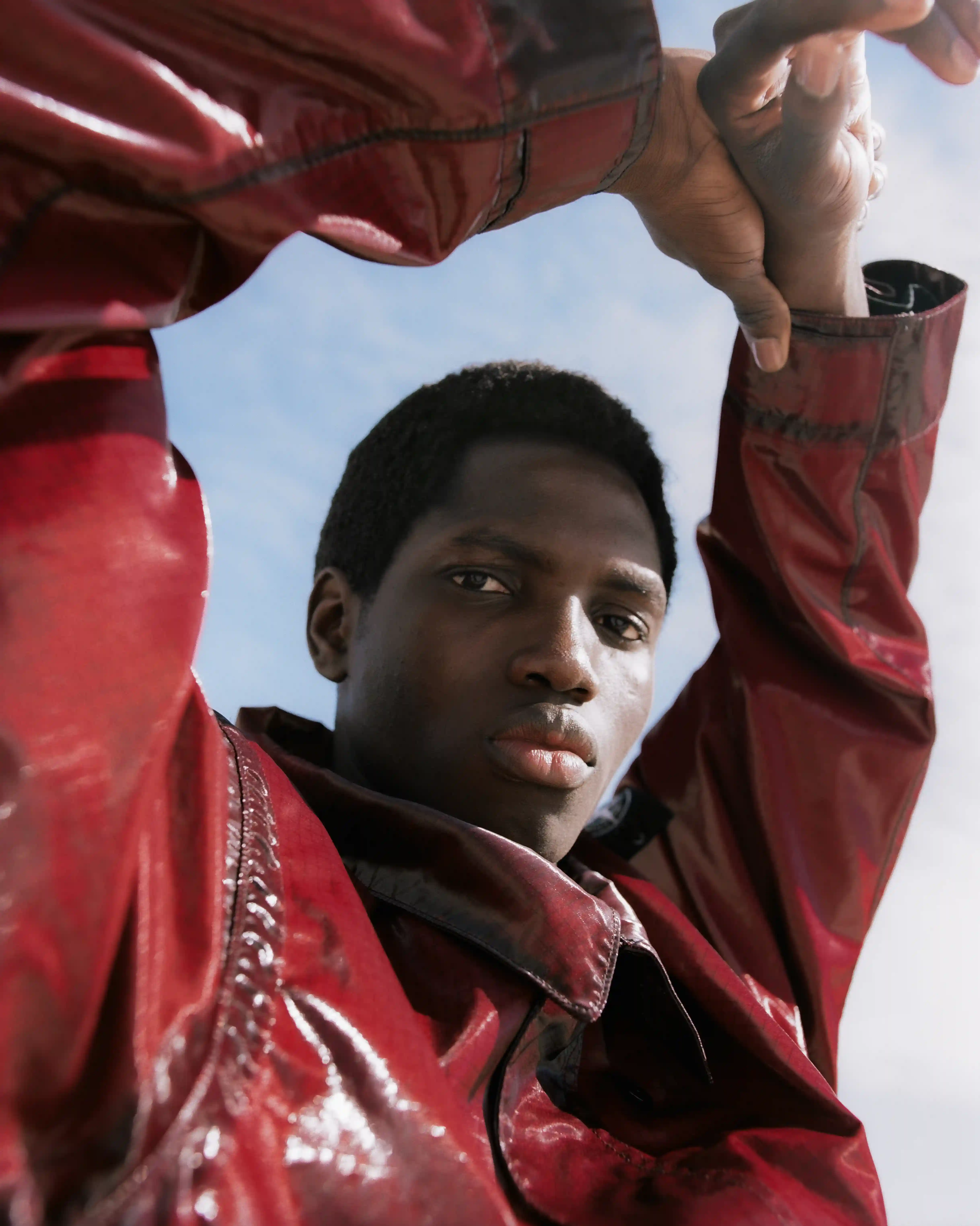 STONE  裏起毛　ハーフジップ　レッド　Lサイズ 裏起毛ハーフジップ - ベルーナ【公式】